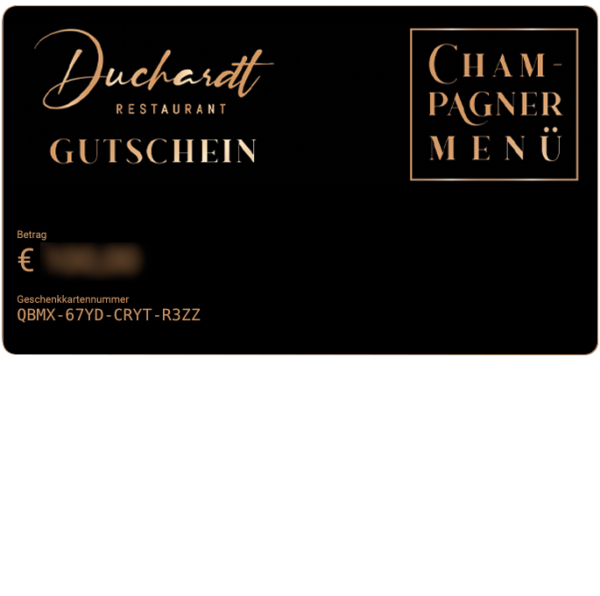 Restaurant Duchardt voucher for a champagne menu